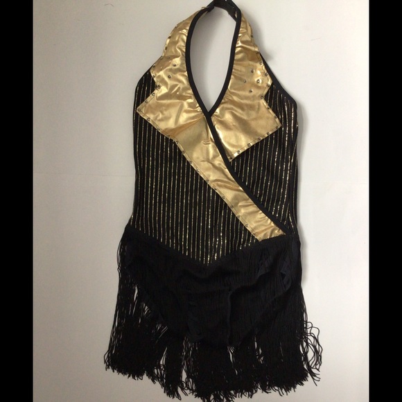 Gold/Black Tuxedo Dance Costume - Picture 3 of 16